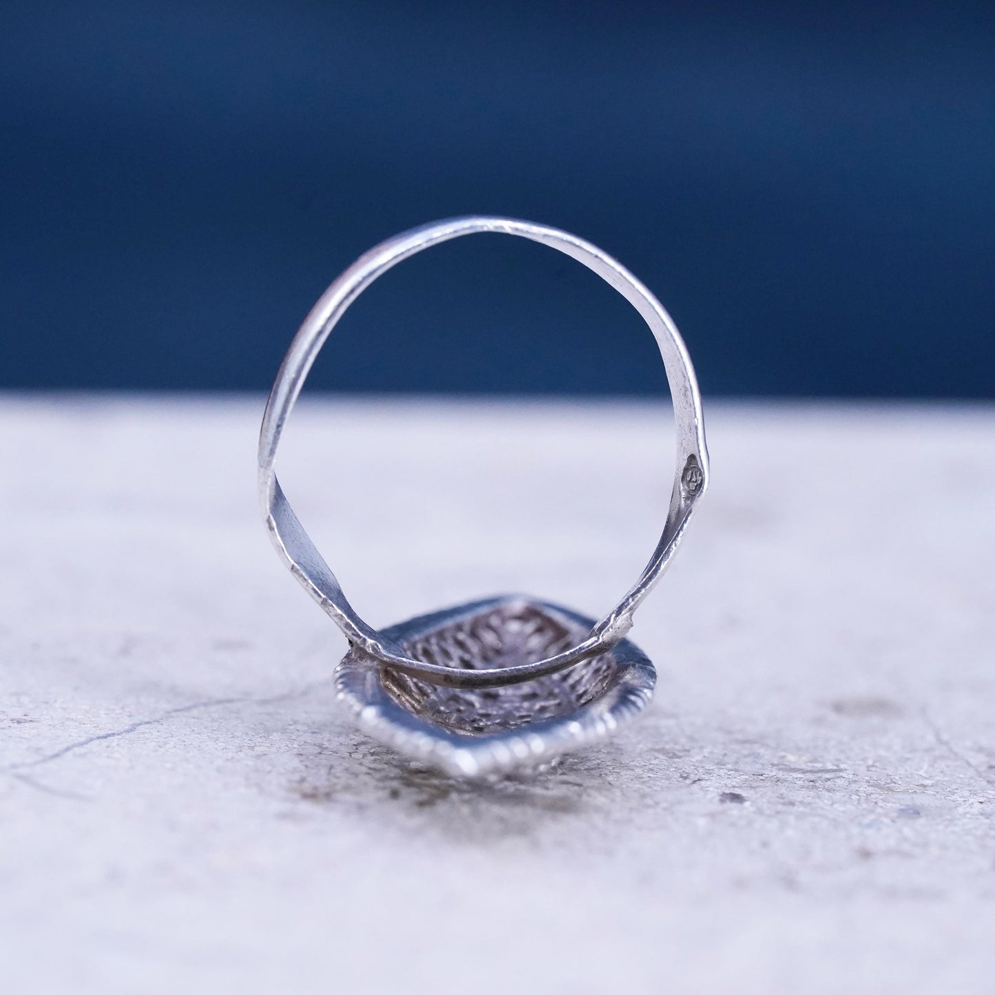 Size 6, vintage Sterling silver handmade ring, 950 statement filigree ring