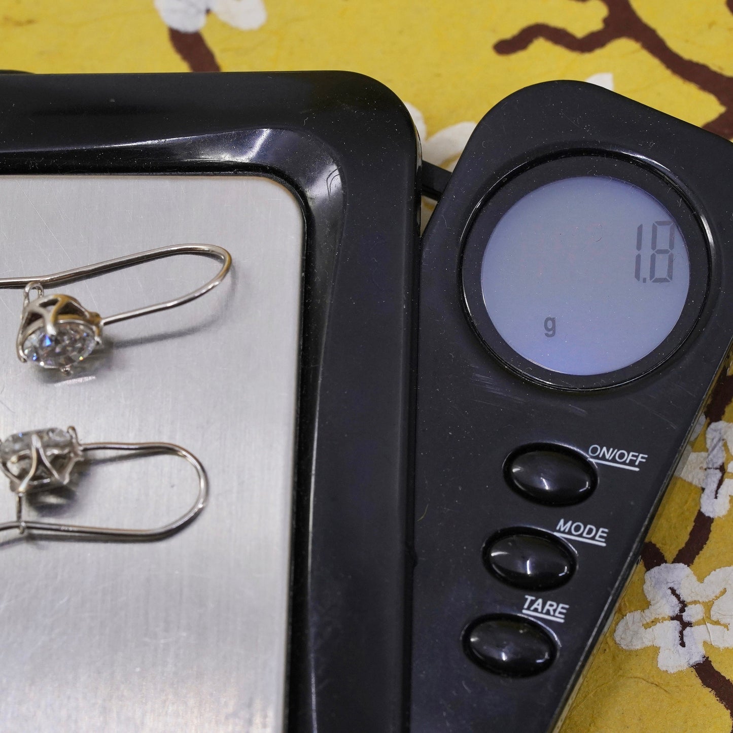 Vintage Sterling 925 silver handmade earrings with circle cut CZ