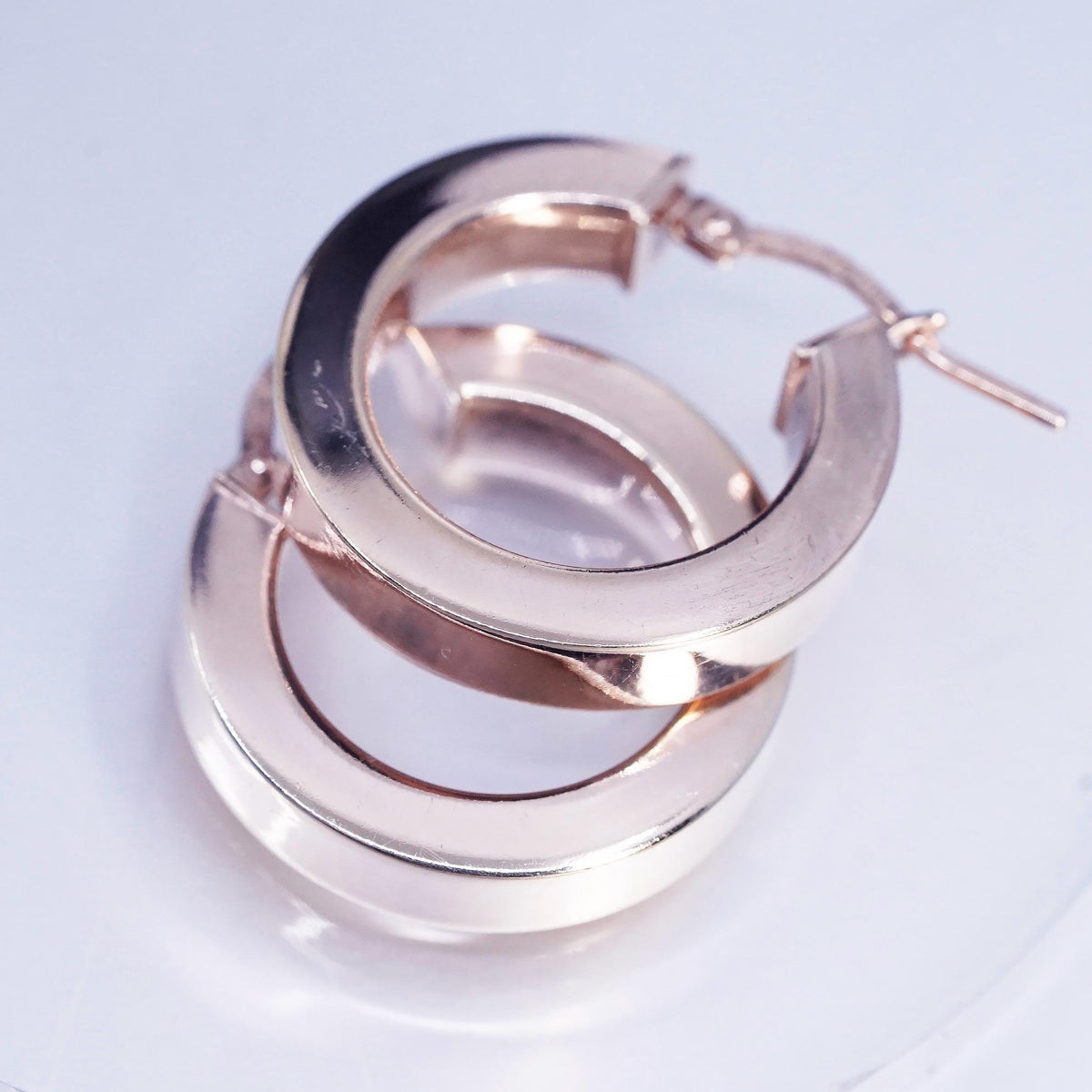0.75", VTG Italian Dyadema vermeil gold Sterling Silver hoops. 925 Earrings