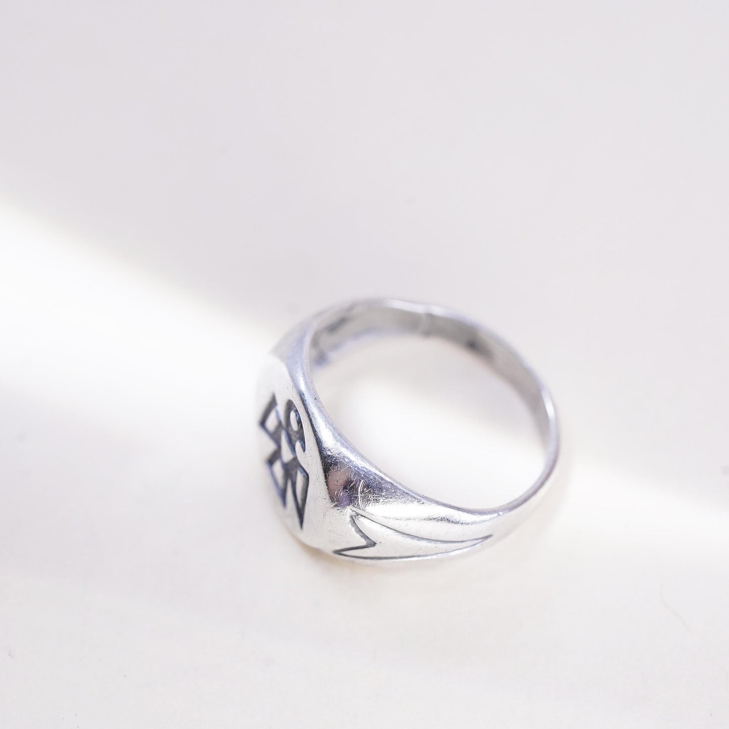 Size 8, Native American Bell Trading sterling silver ring, 925 band thunderbird