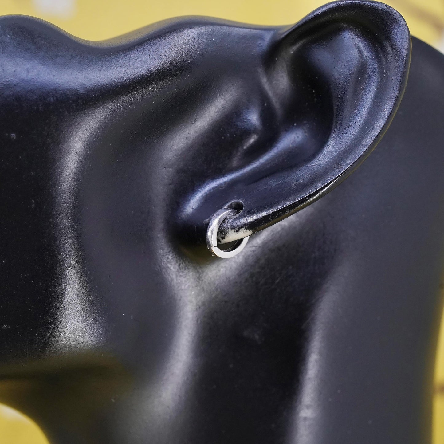 10mm, Vintage Sterling 925 silver handmade earrings, 925 hoops