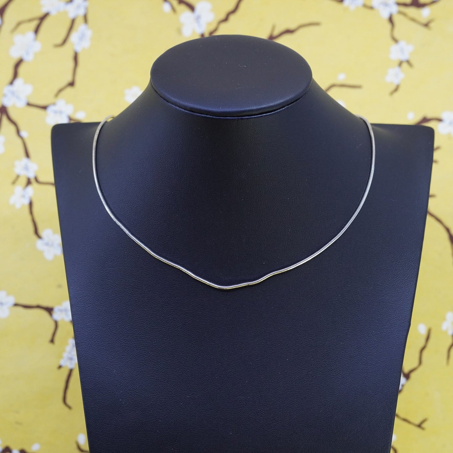 24”, 1.6mm, vintage sterling silver snake chain, textured 925 necklace