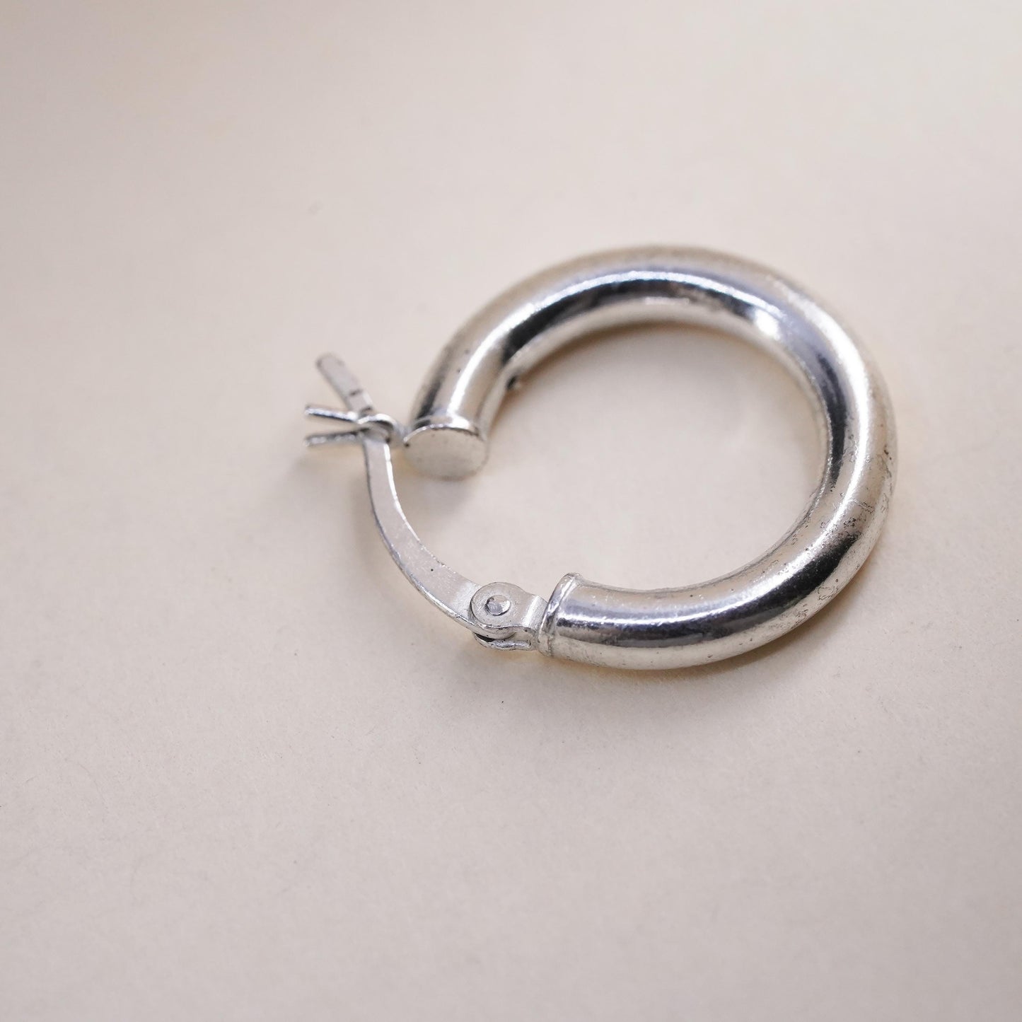 0.5", Vintage sterling silver loop single earring, fashion primitive hoop