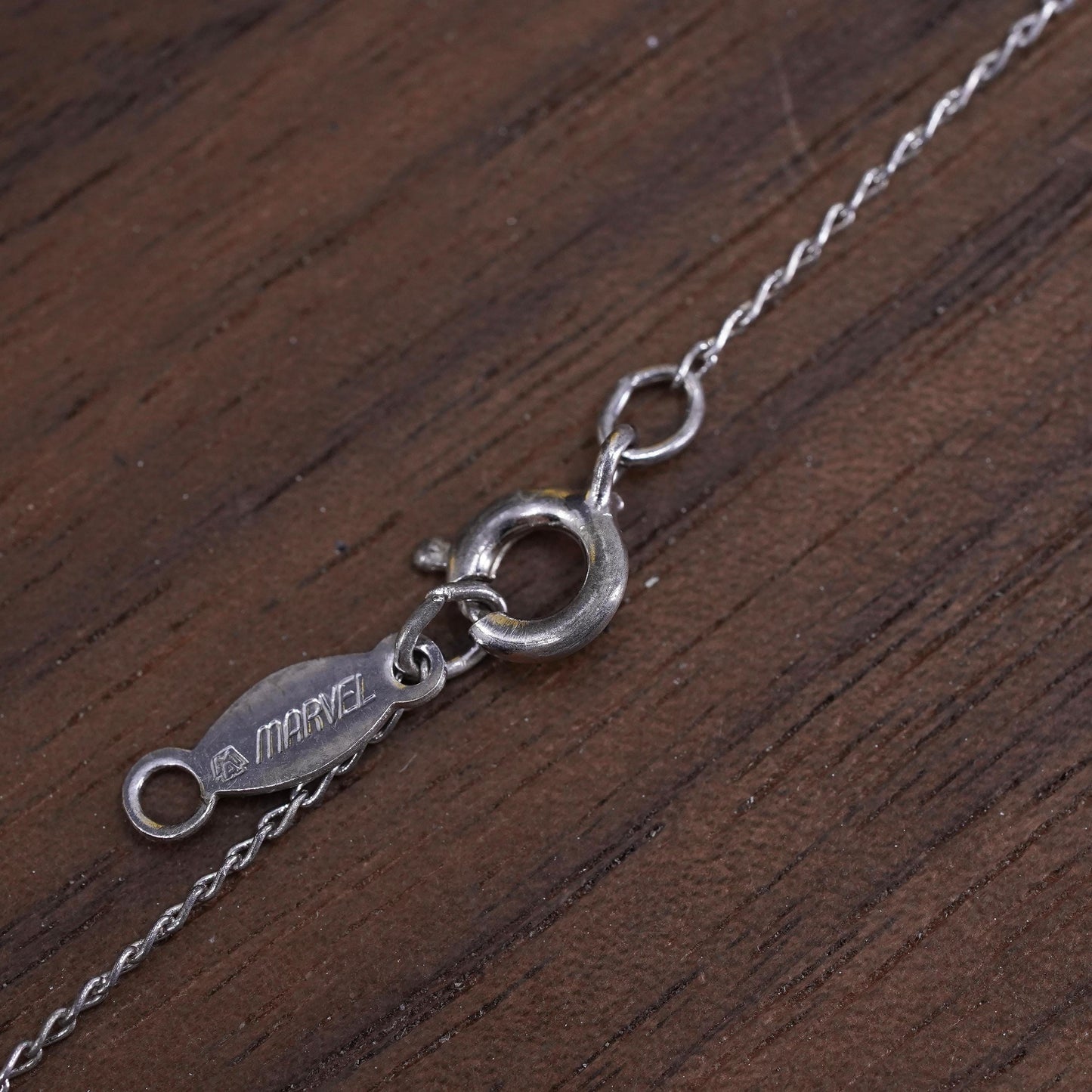 20", VTG Sterling silver necklace, Italian 925 curb chain teardrop pendant cz