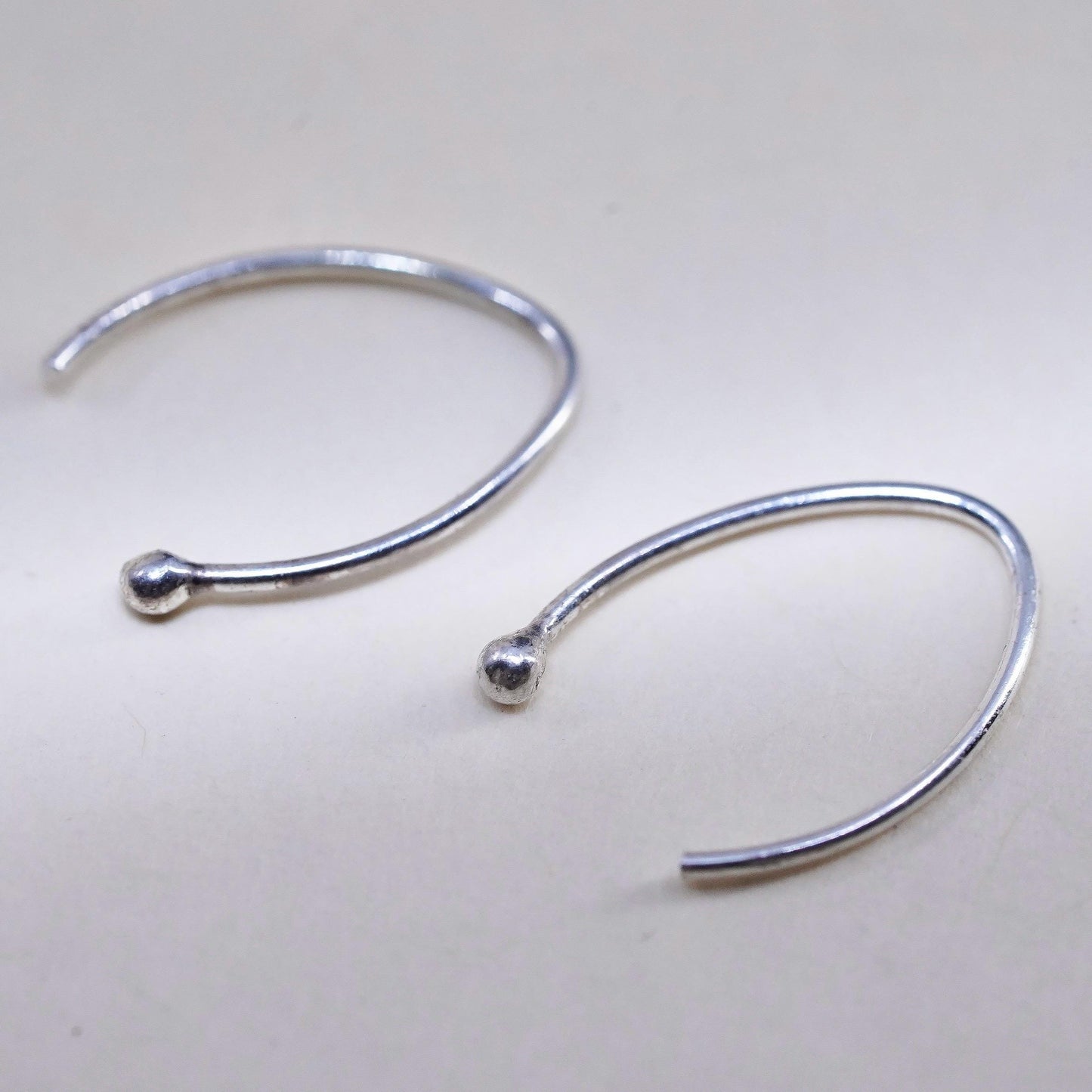 Vintage sterling silver handmade earrings, 925 beads dangles