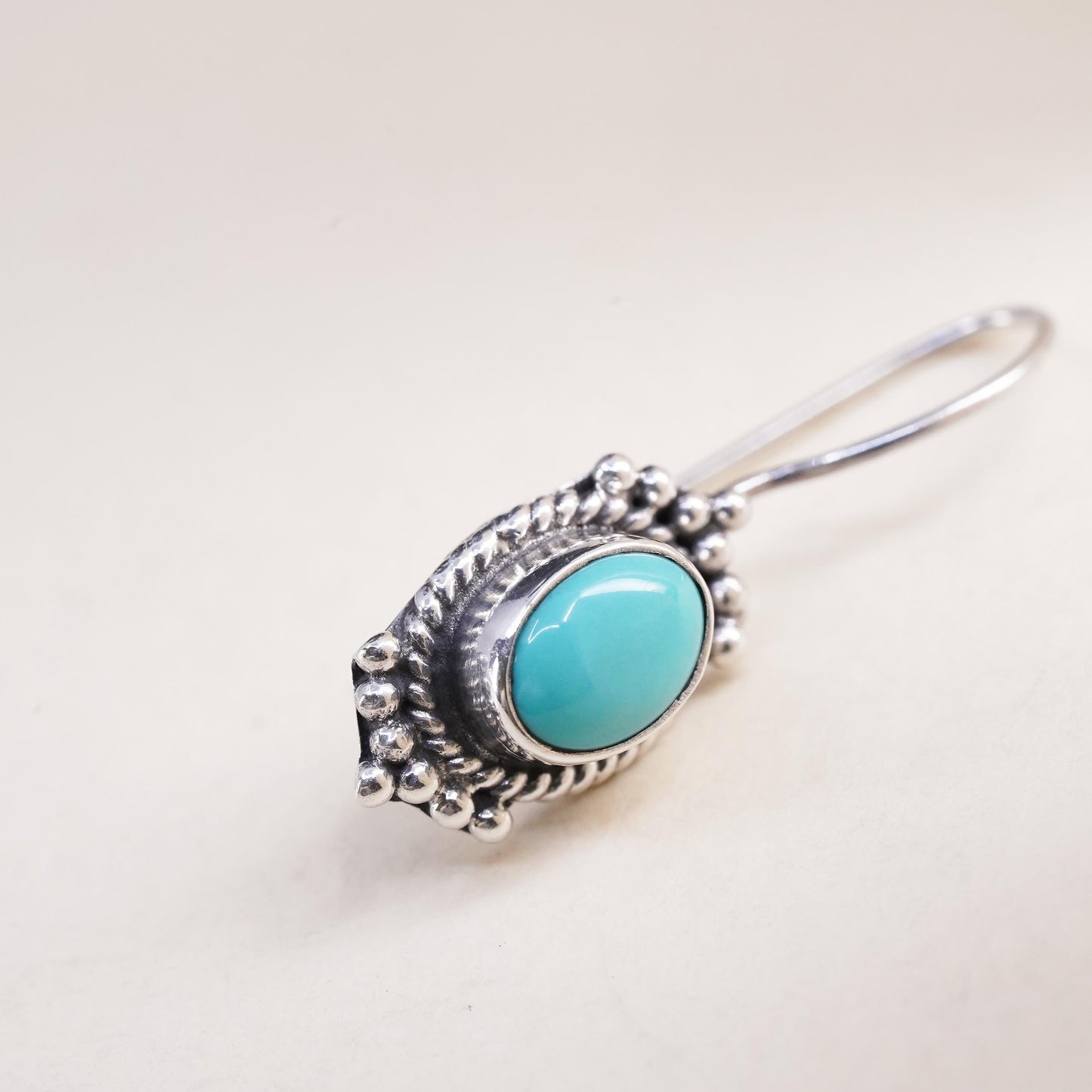 Southwestern sterling silver 925 handmade single earring with turquoise