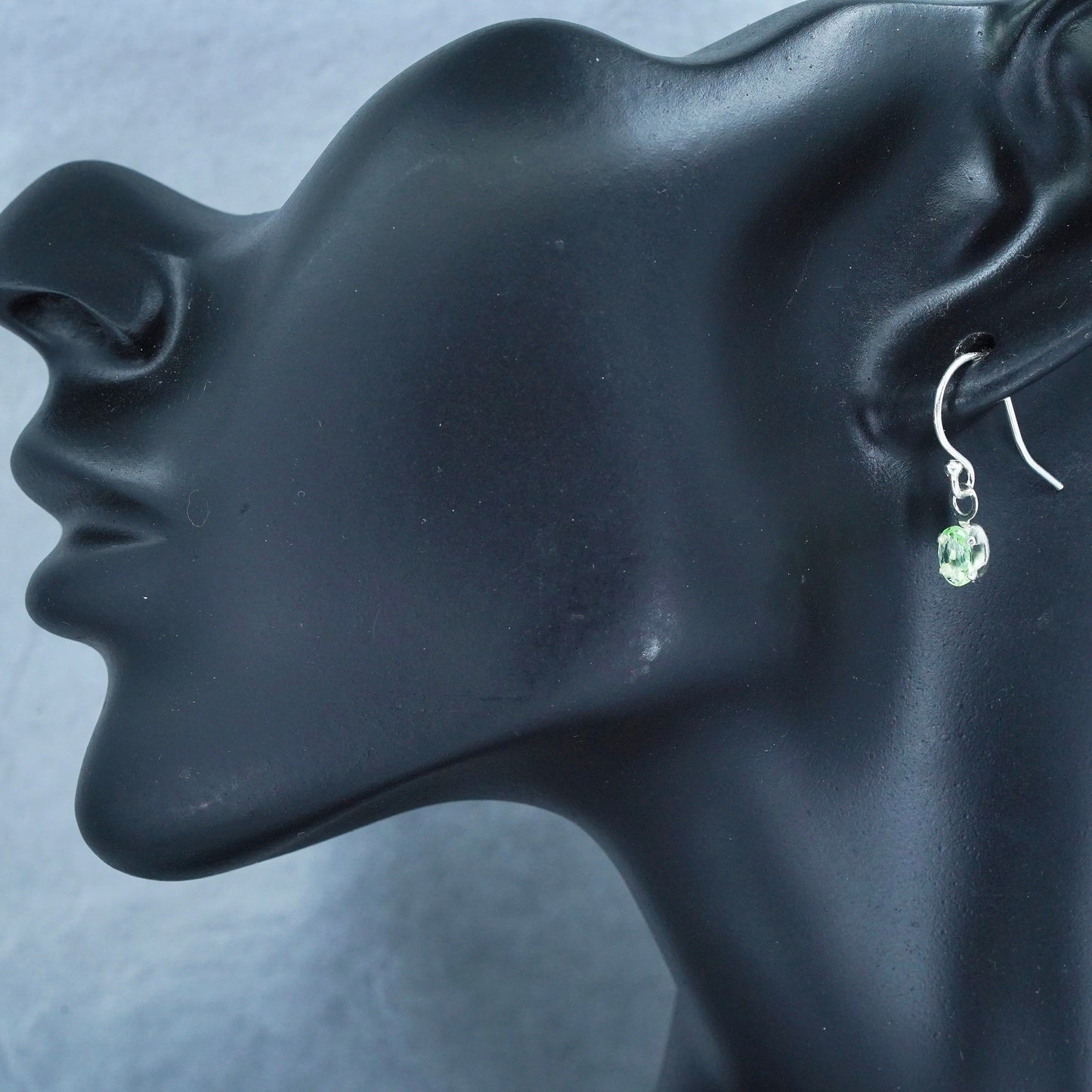 Vintage Sterling 925 silver handmade earrings with peridot
