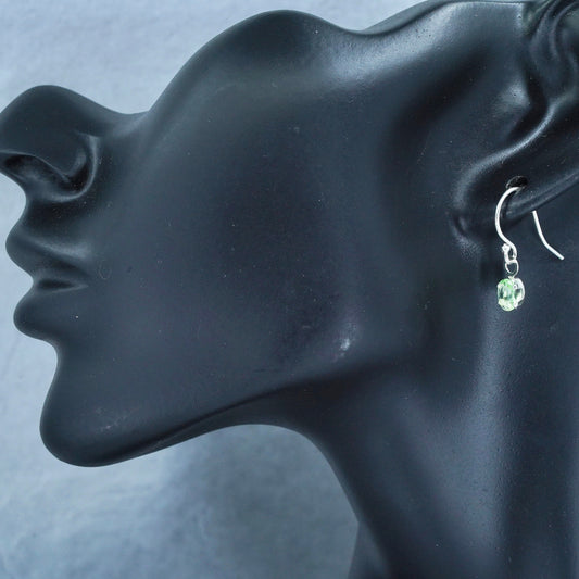 Vintage Sterling 925 silver handmade earrings with peridot