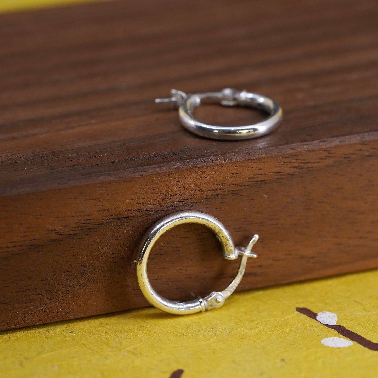 0.5”, Vintage Sterling 925 silver handmade earrings, 925 hoops