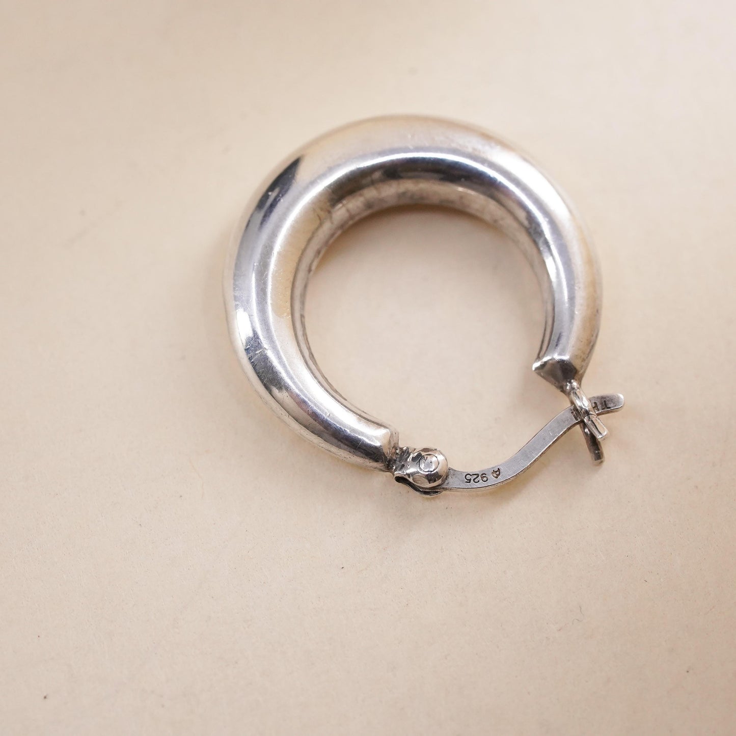 0.75", sterling silver loop single earring, fashion minimalist primitive hoop