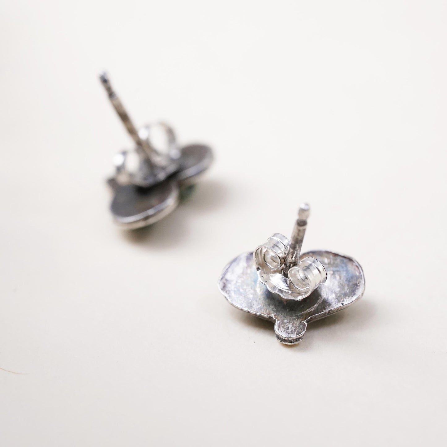 Native American Sterling silver earrings, solid 925 silver studs with turquoise