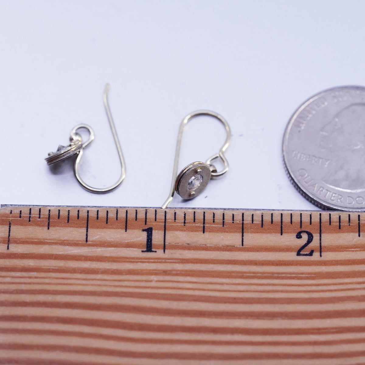 Vintage vermeil gold filled Sterling 925 silver earrings with Cz details