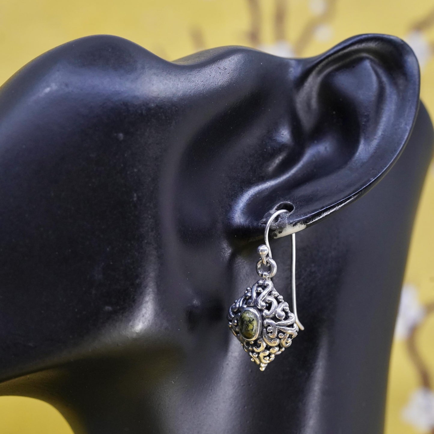 Southwestern Barse Sterling 925 silver handmade filigree earrings w/ turquoise