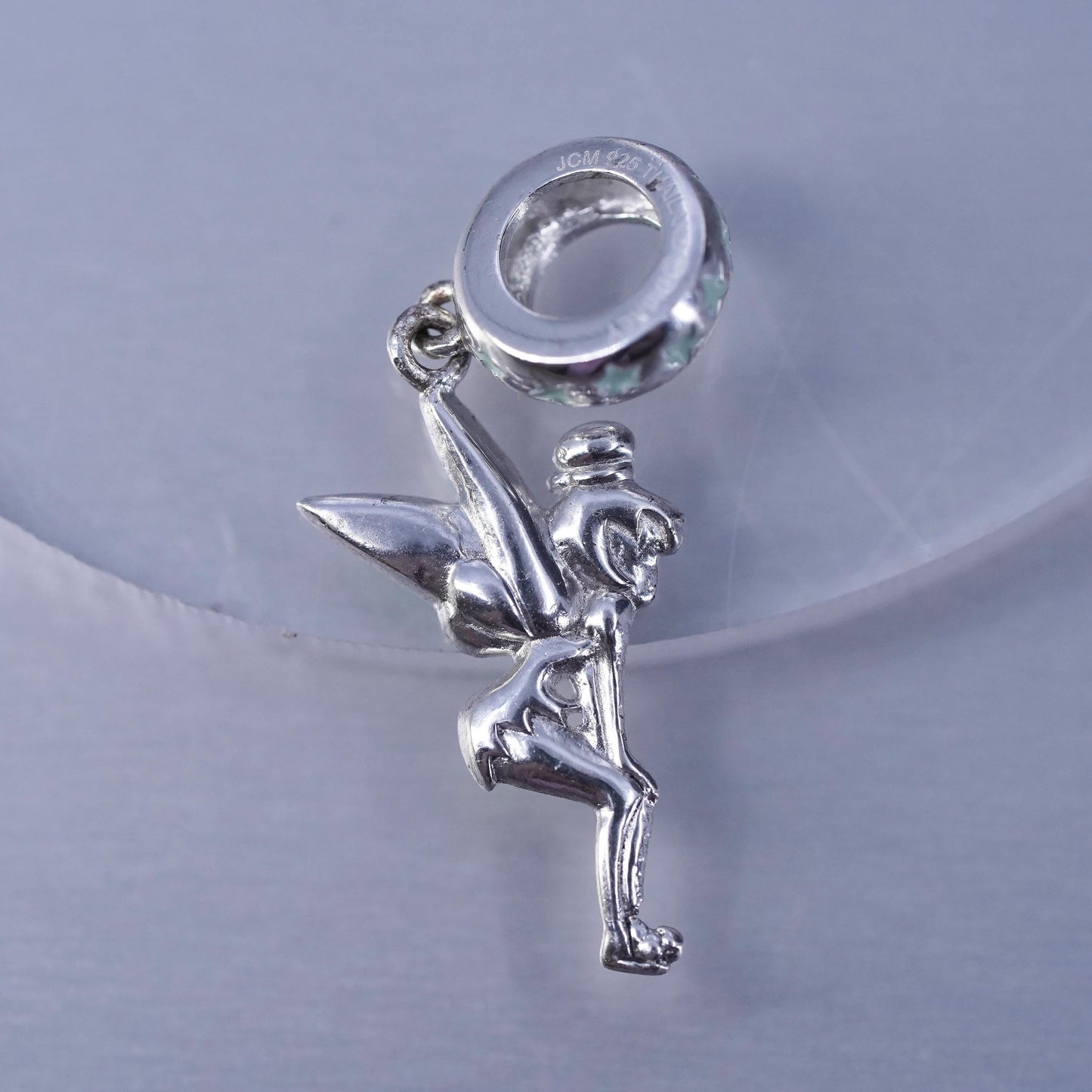 Vintage sterling 925 silver handmade fairy charm pendant
