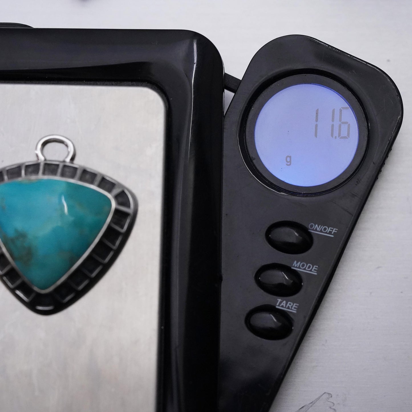 Vintage Barse Sterling 925 silver handmade pendant with triangular turquoise