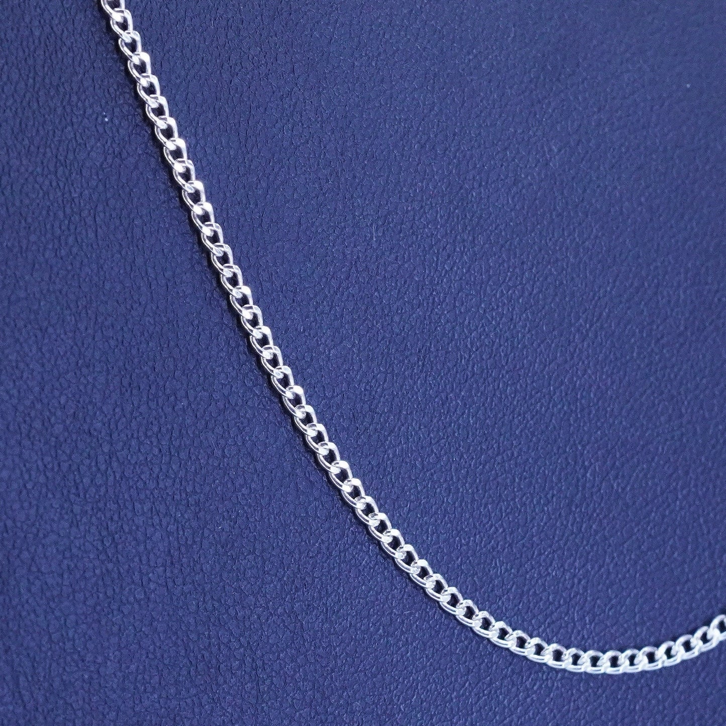 22” 2mm, italy sterling silver handmade necklace, 925 curb chain