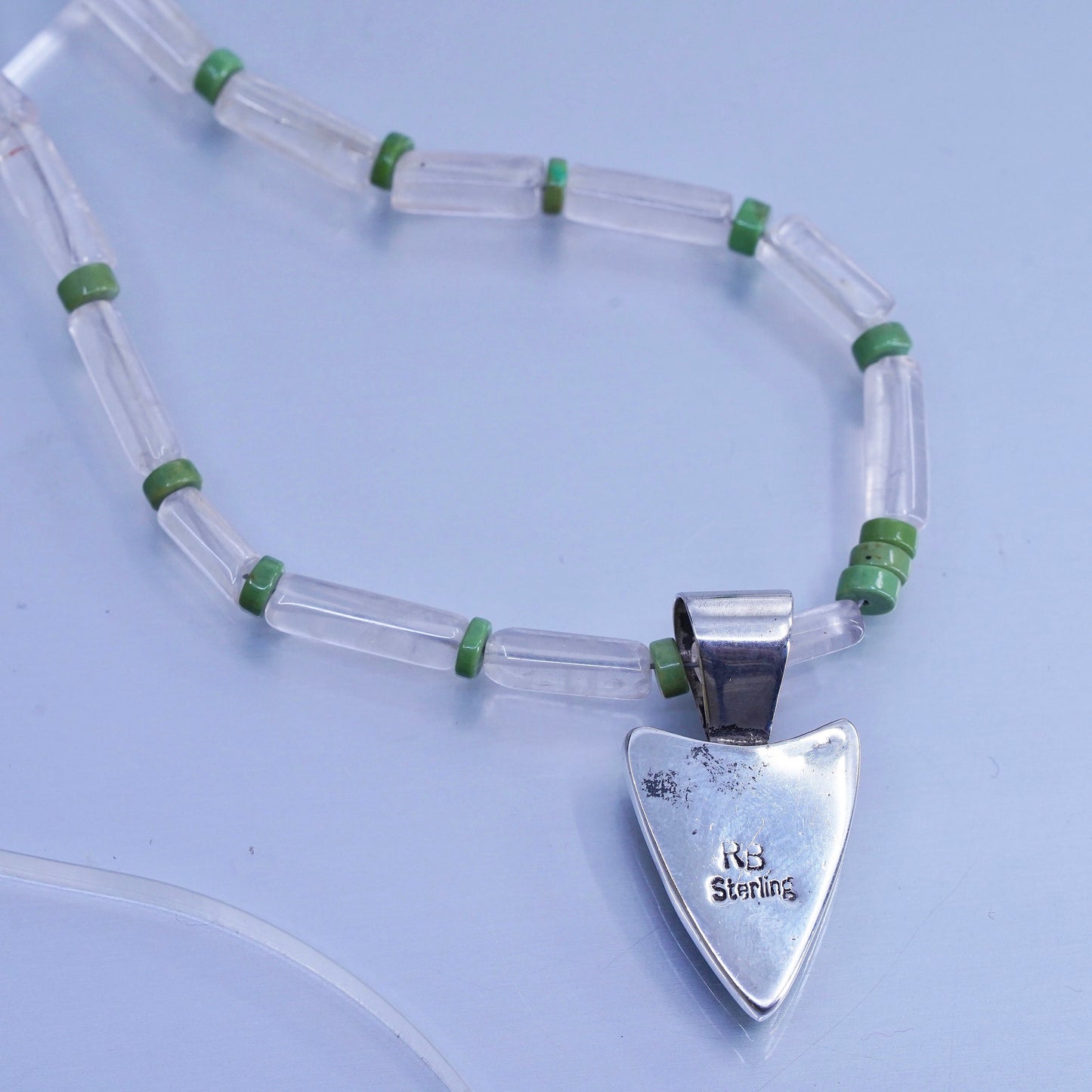 16” Navajo Native American Richard Begay Sterling 925 silver necklace turquoise