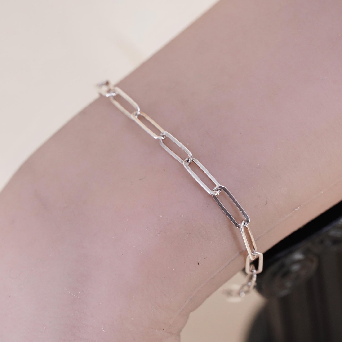 6.75”, vintage Dyadema Italian sterling silver bracelet, 925 elongated chains