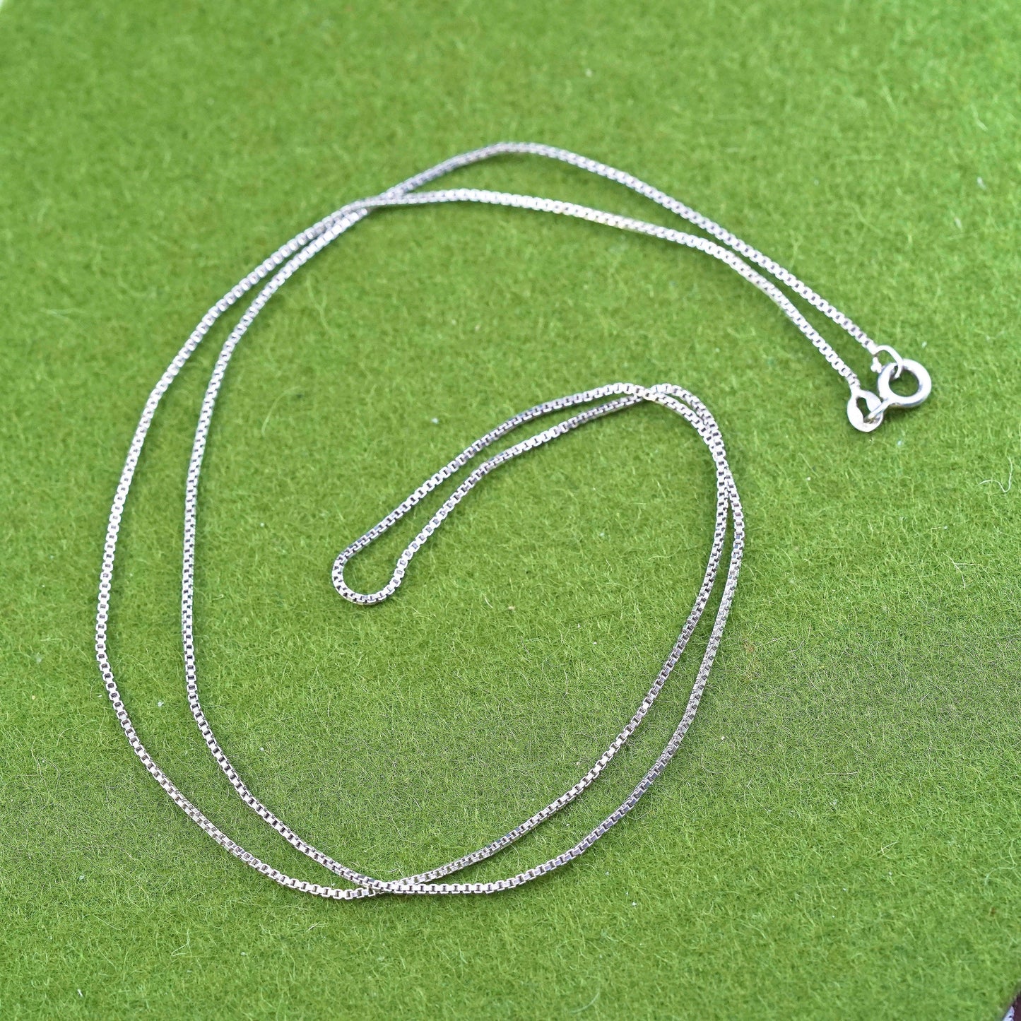 24", 1mm, Vintage Italian sterling 925 silver box chain, necklace