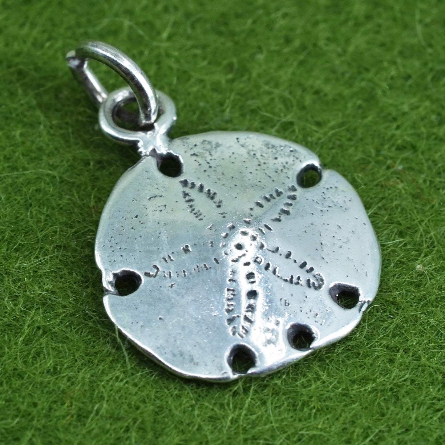 Vintage Sterling silver handmade pendant, 925 Sandollar charm