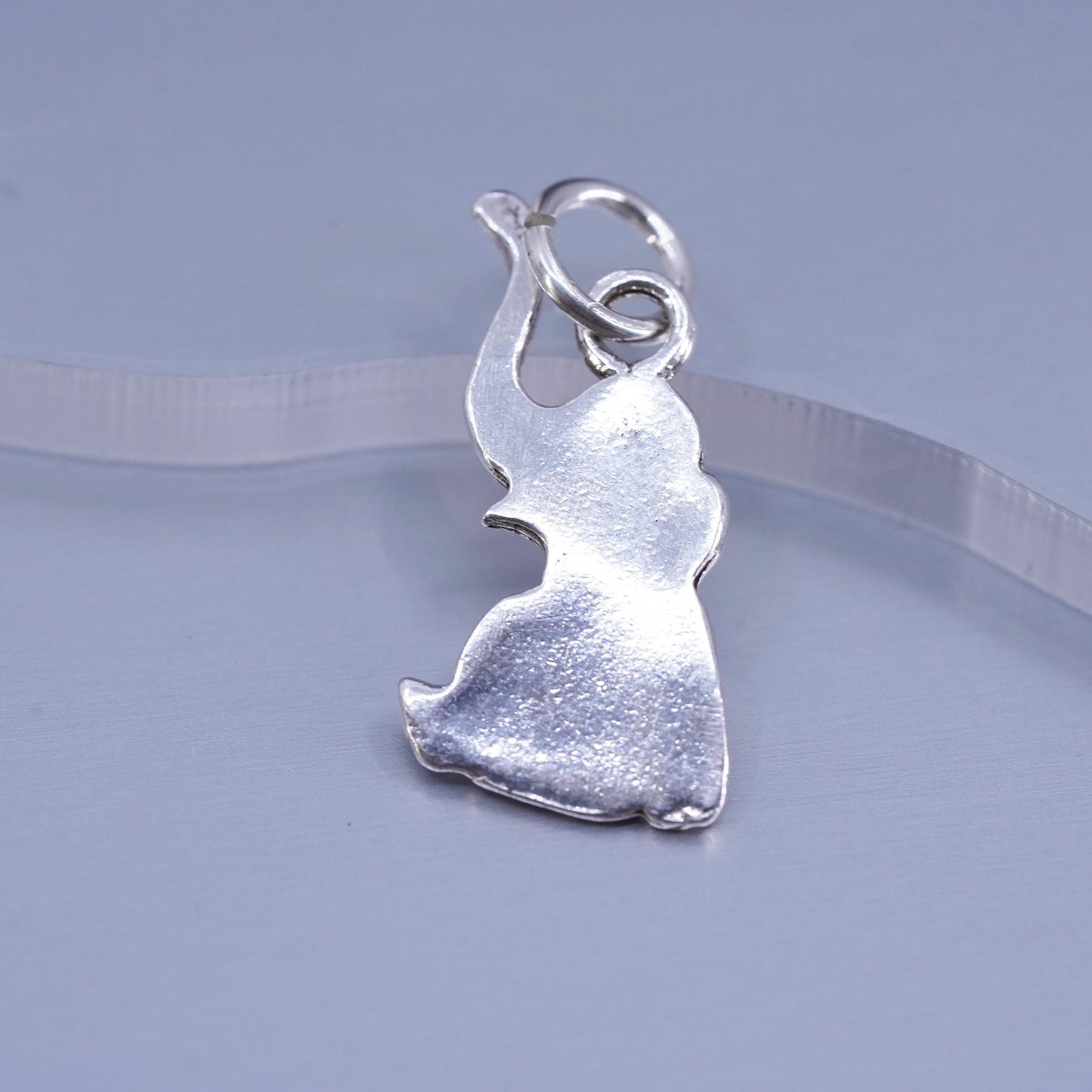 vintage Sterling silver handmade charm, 925 elephant pendant