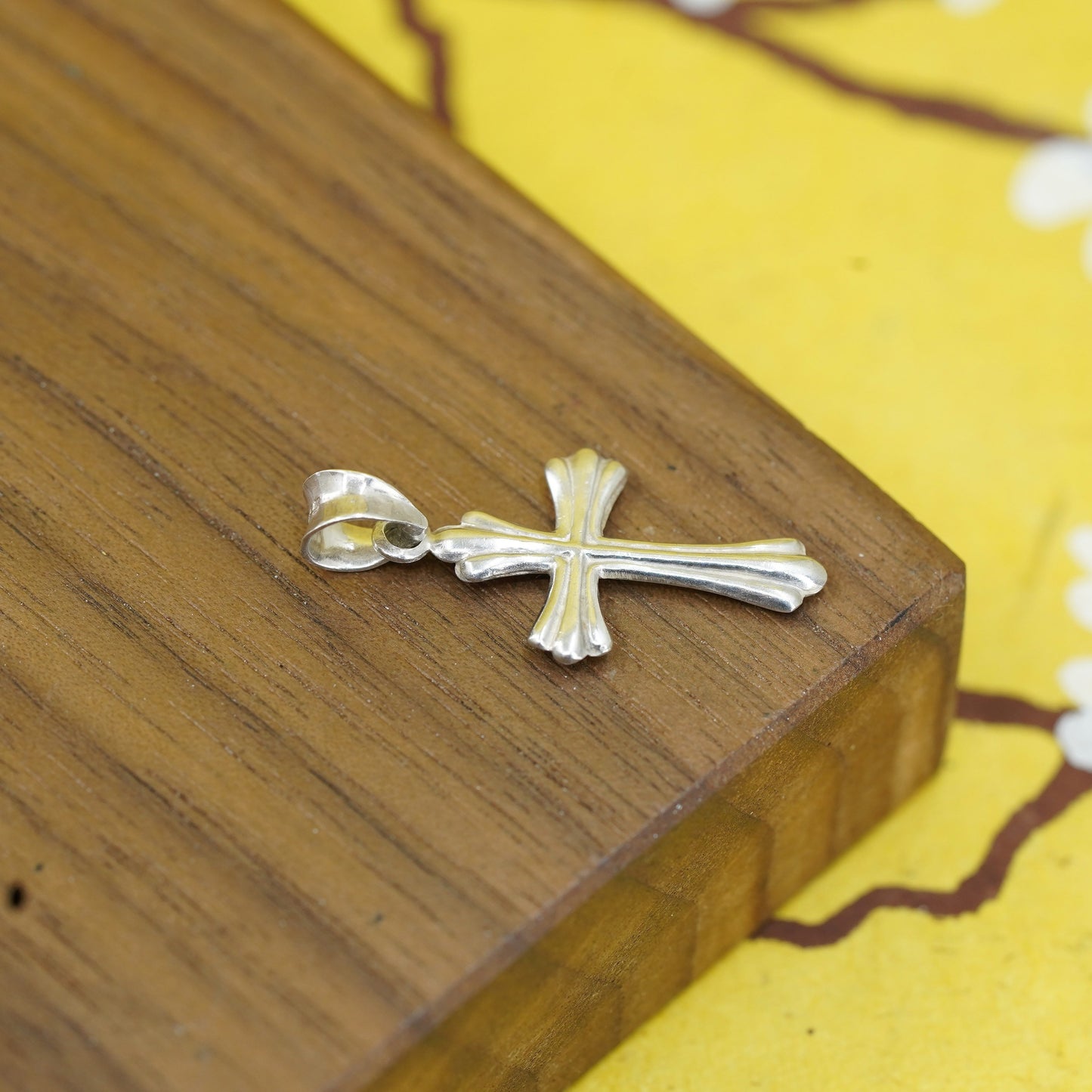 Vintage Sterling silver handmade pendant, 925 cross