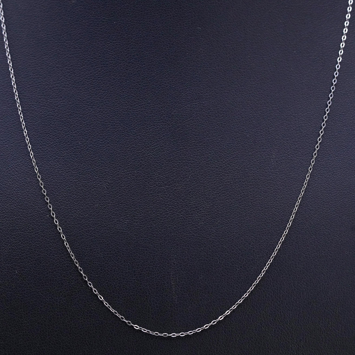 18+2" 1mm, Sterling silver handmade necklace, 925 flatten circle chain