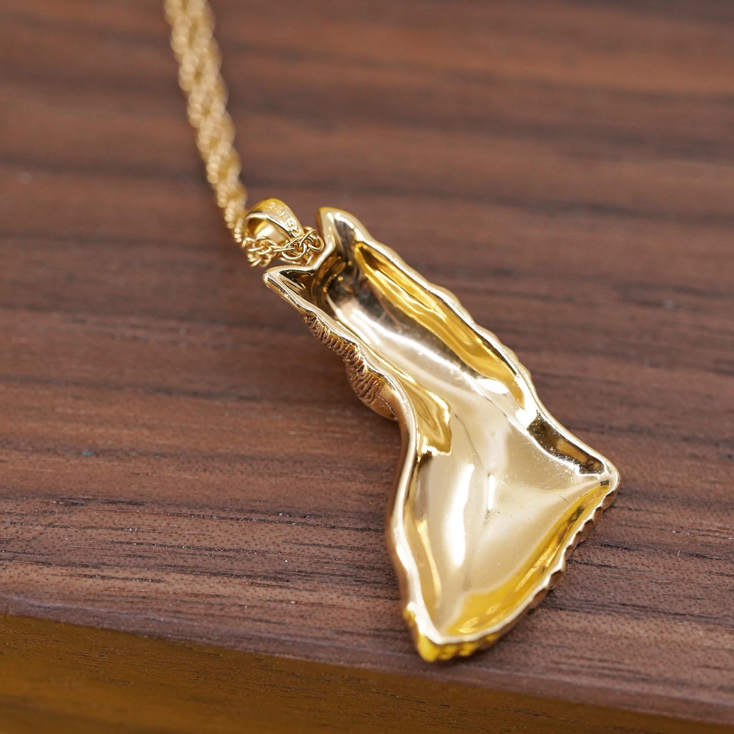 18” BGE vermeil yellow gold Sterling silver necklace, 925 Schnauzer dog pendant