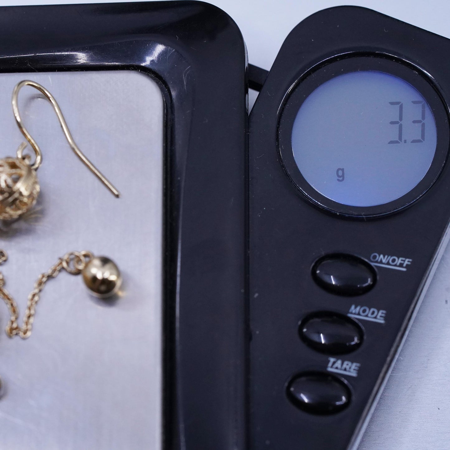 VTG vermeil gold over Sterling 925 silver filigree bead earrings fringe dangles