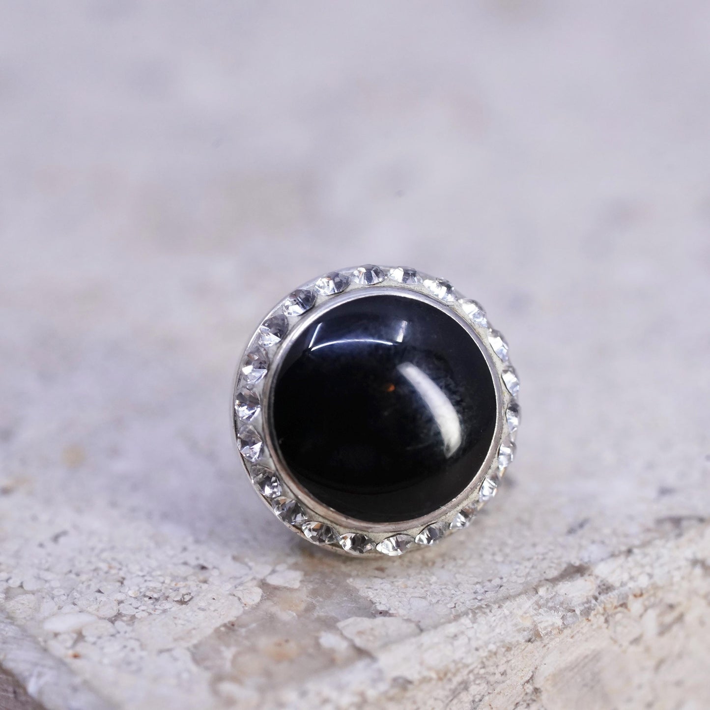 vintage Kameleon jewel pops sterling silver 925 interchangeable pop w/ onyx cz