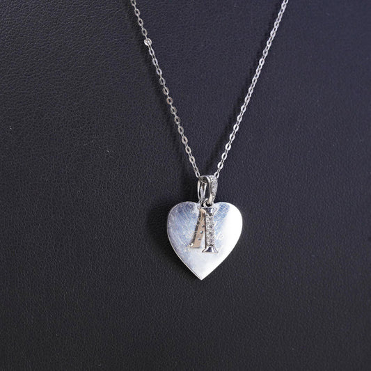 18+2”, sterling silver necklace, 925 chain heart Pendant stay humble kind