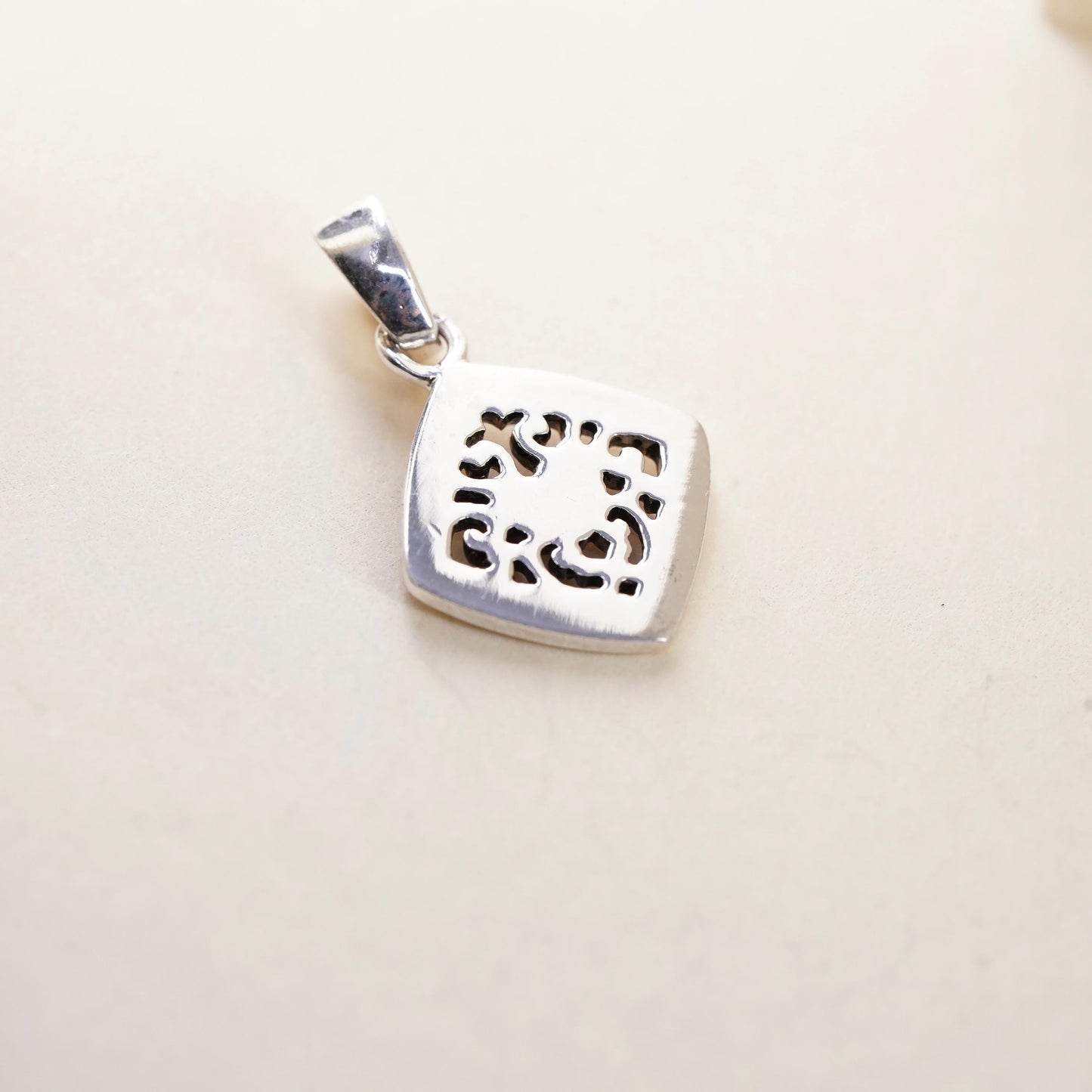 Vintage sterling silver charm, 925 pendant with heart best friends just know