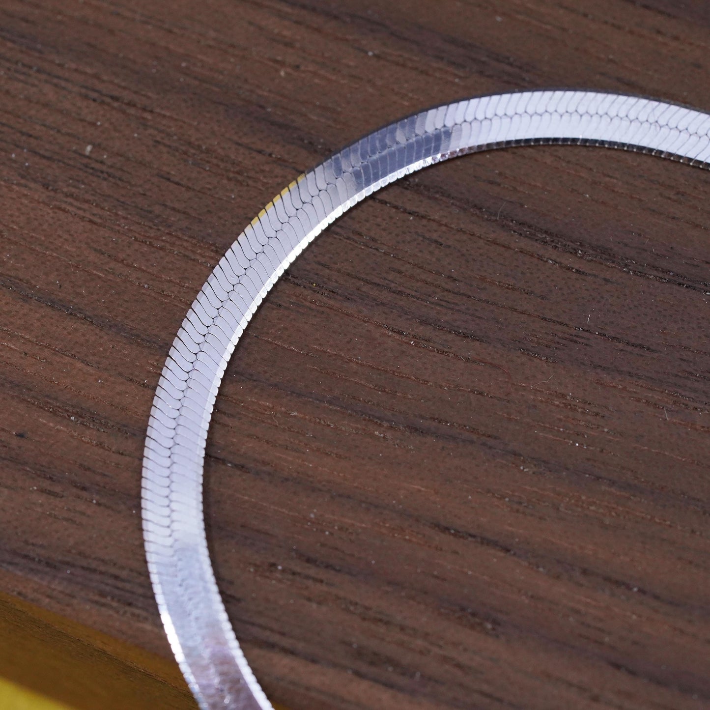 24”, 4mm, vintage Italian Sterling silver herringbone chain, 925 necklace