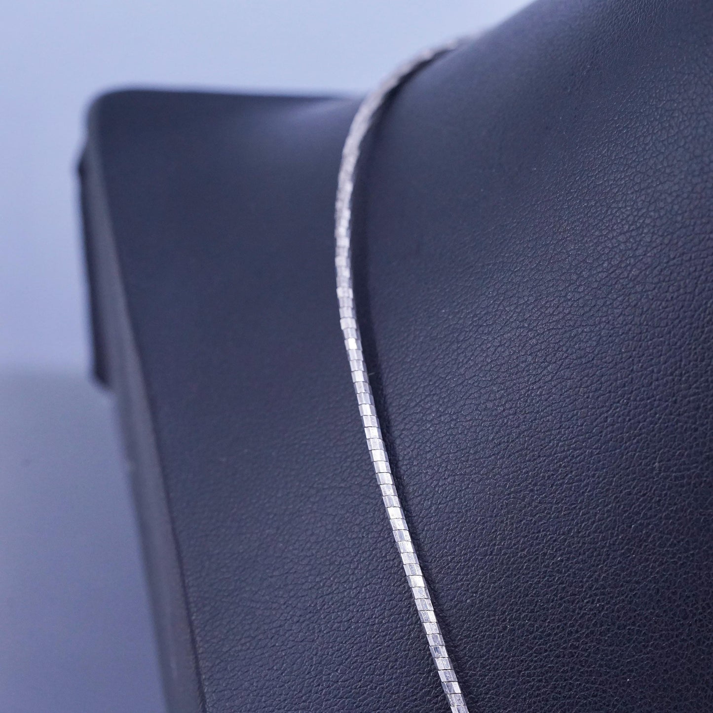 17" 2mm, vintage Milor Italy Sterling 925 silver twisted snake chain necklace
