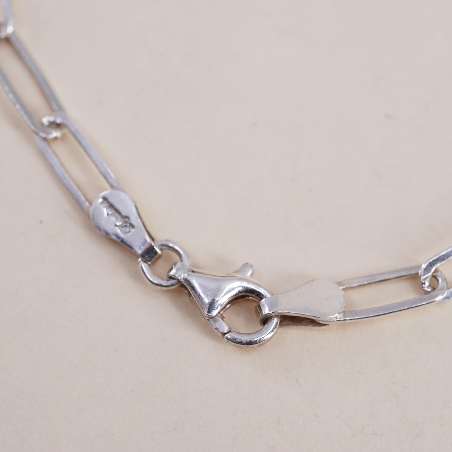 6.75”, vintage Dyadema Italian sterling silver bracelet, 925 elongated chains