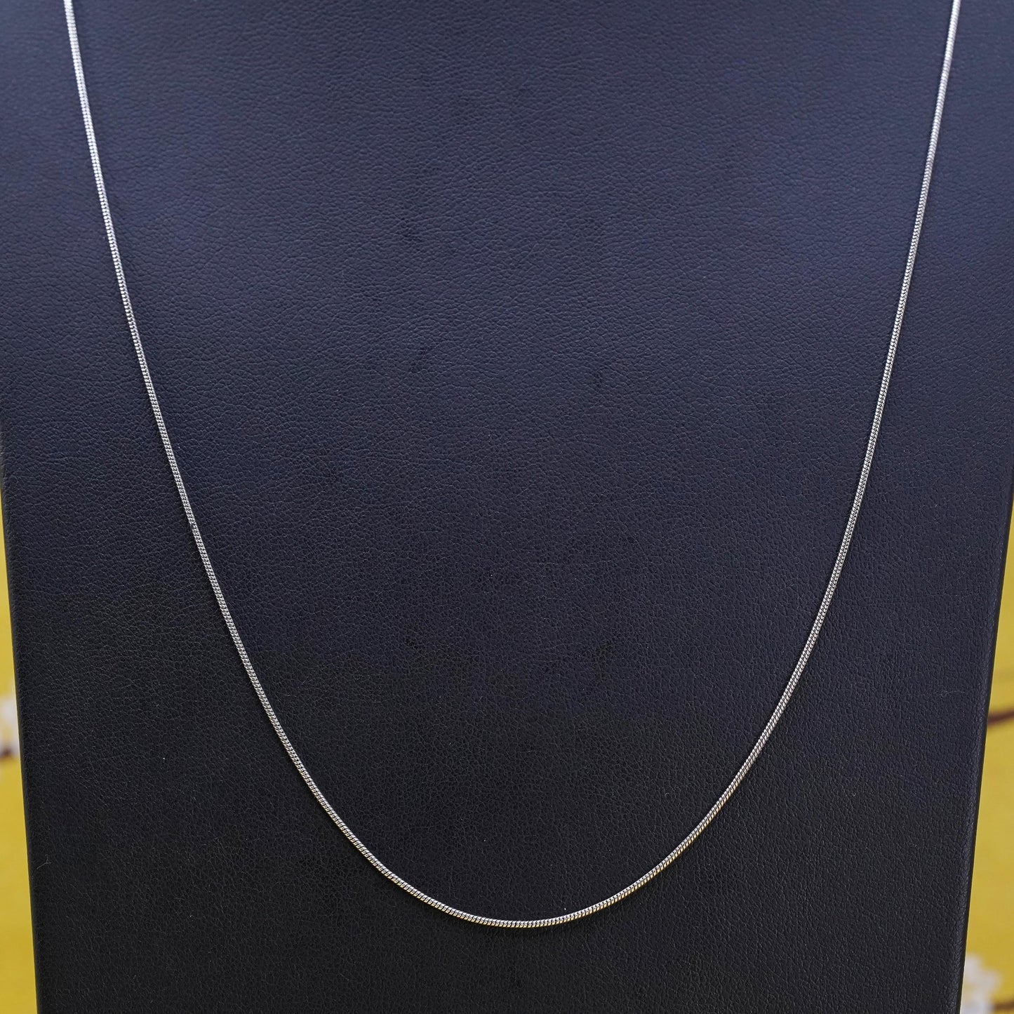 24”, 1mm, vintage sterling silver snake chain, textured 925 necklace