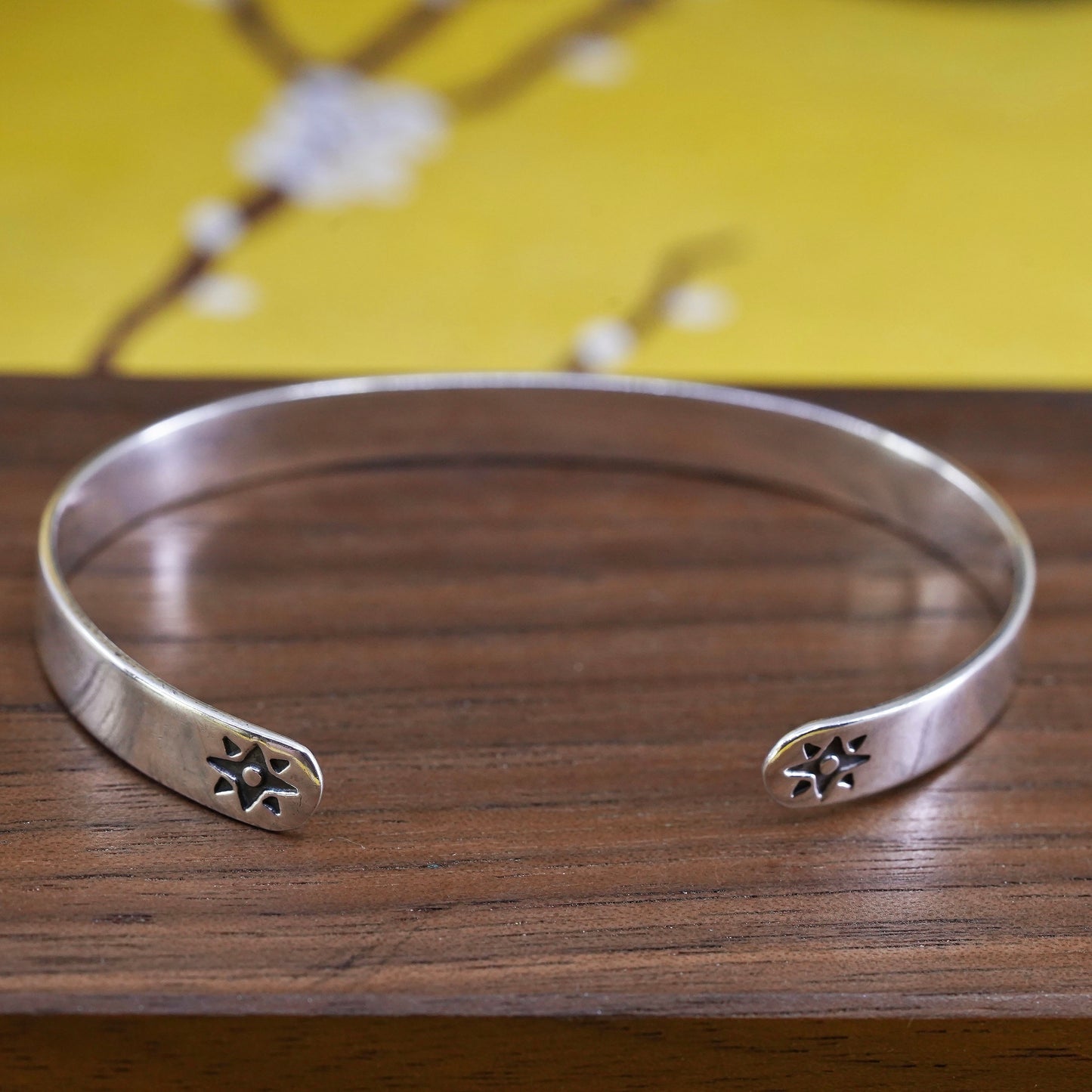 6", VTG Far fetched Sterling silver bracelet, 925 cuff “live life no regrets