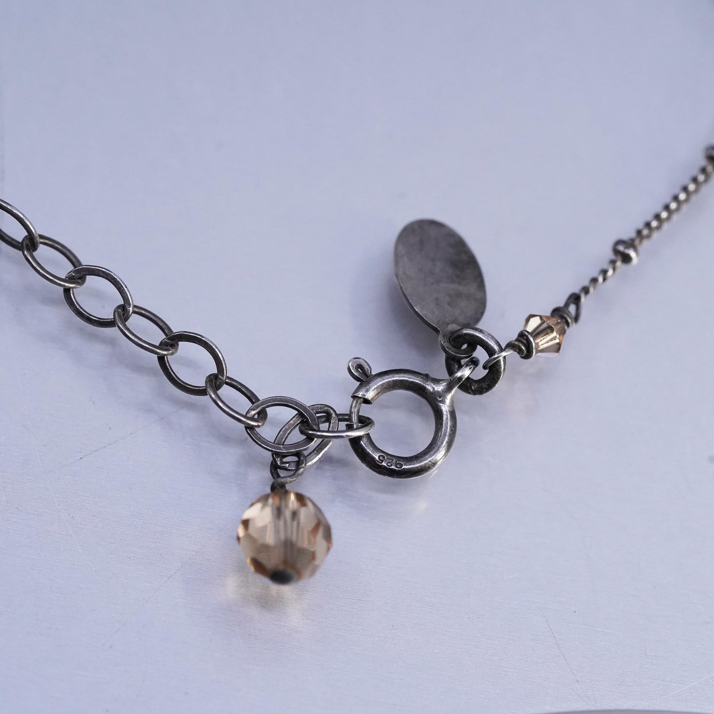 18+1", Athena Designs Sterling 925 silver necklace ritualized quartz pendant