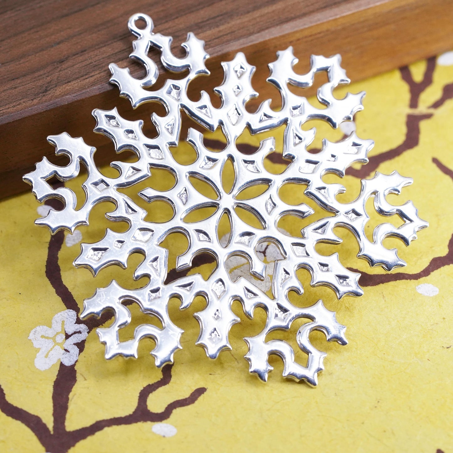 Vintage 1995 Snowflake Ornament Pendant Makers Sterling 925 Silver