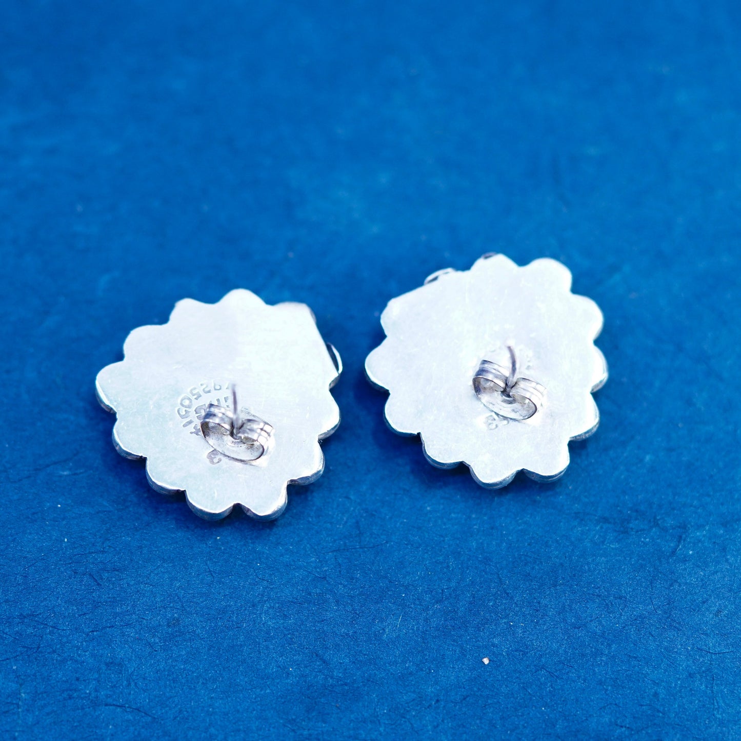 Vintage Mexican Sterling silver handmade earrings, 925 studs
