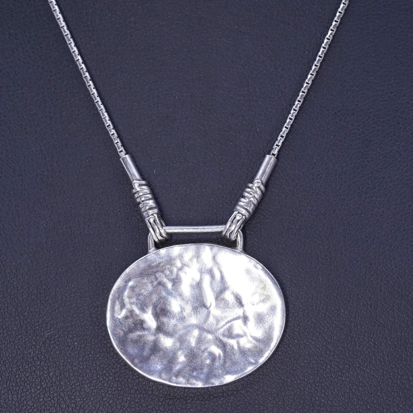 16”, Israel Shablool Didae sterling silver 925 necklace snake chain tag pendant