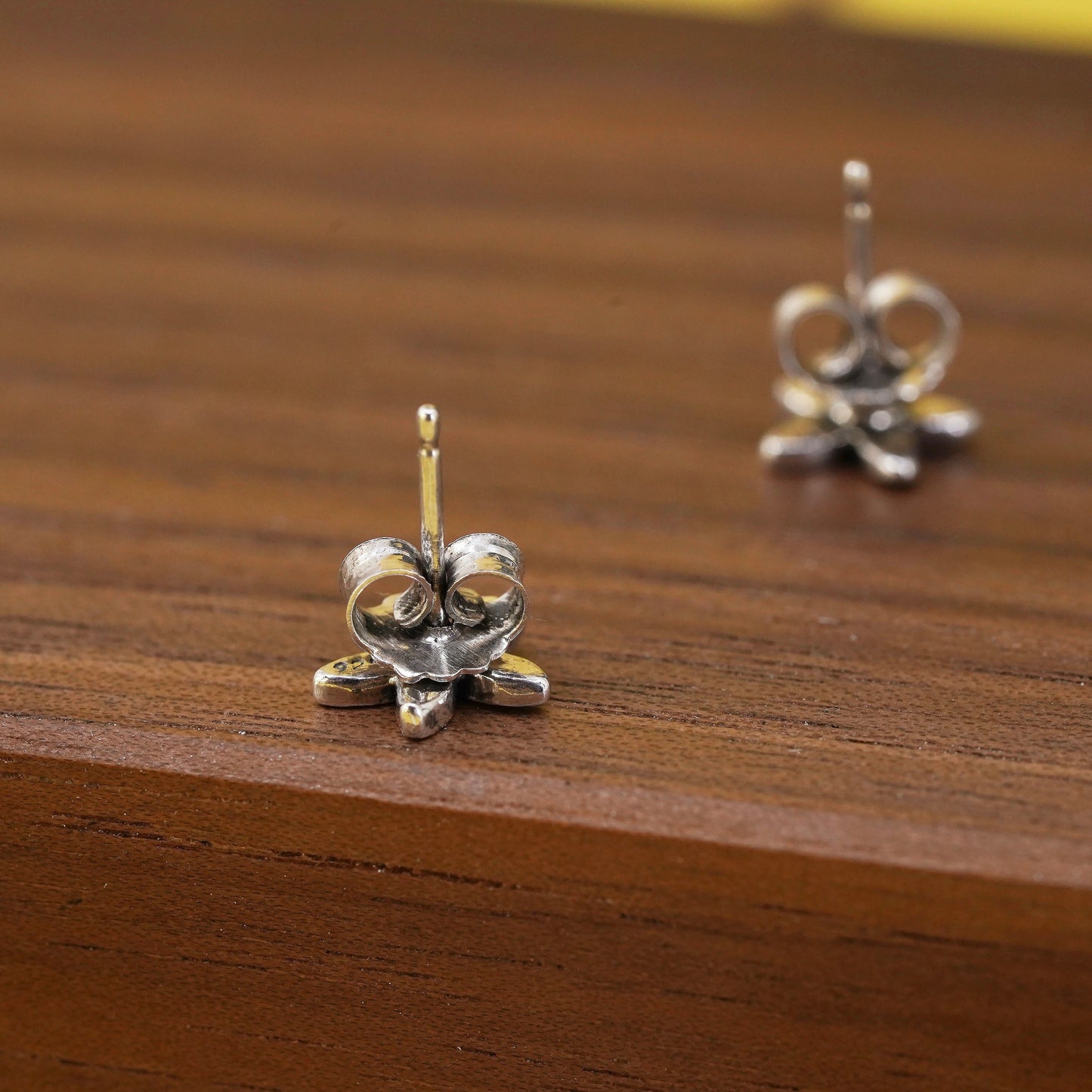 Vintage Sterling silver handmade earrings, 925 flower studs