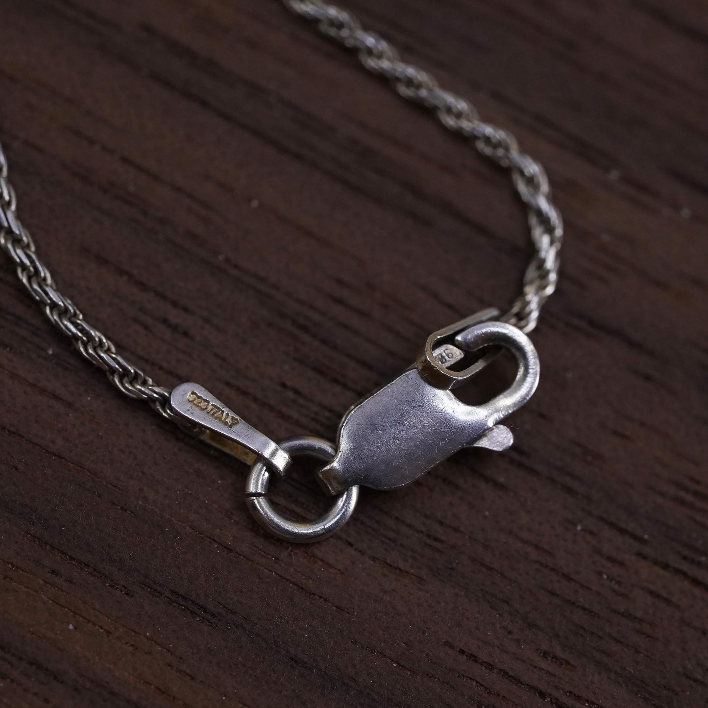 20" 1.6mm, vintage Sterling silver necklace, 925 Singapore rope chain