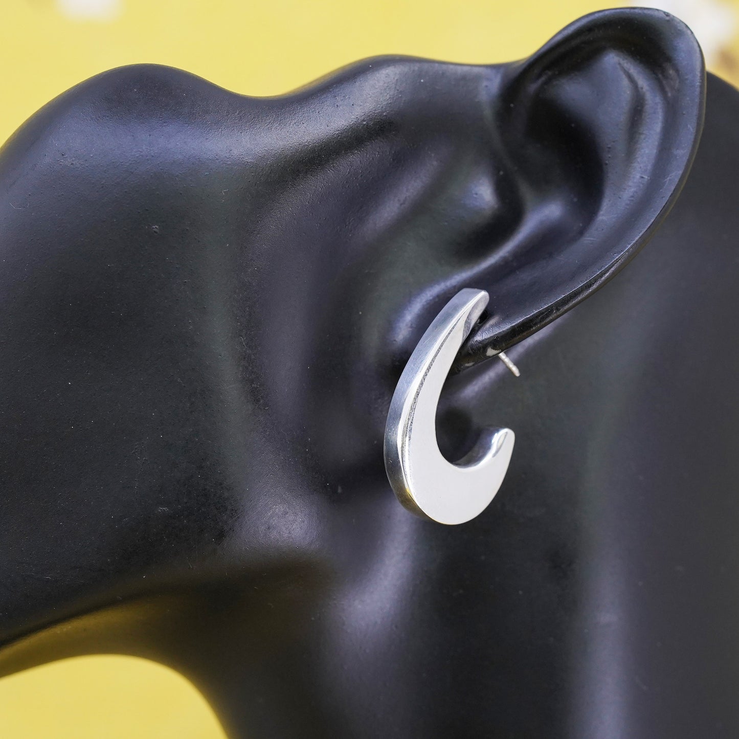 1", Sterling silver handmade hoop earrings, 925 huggie studs