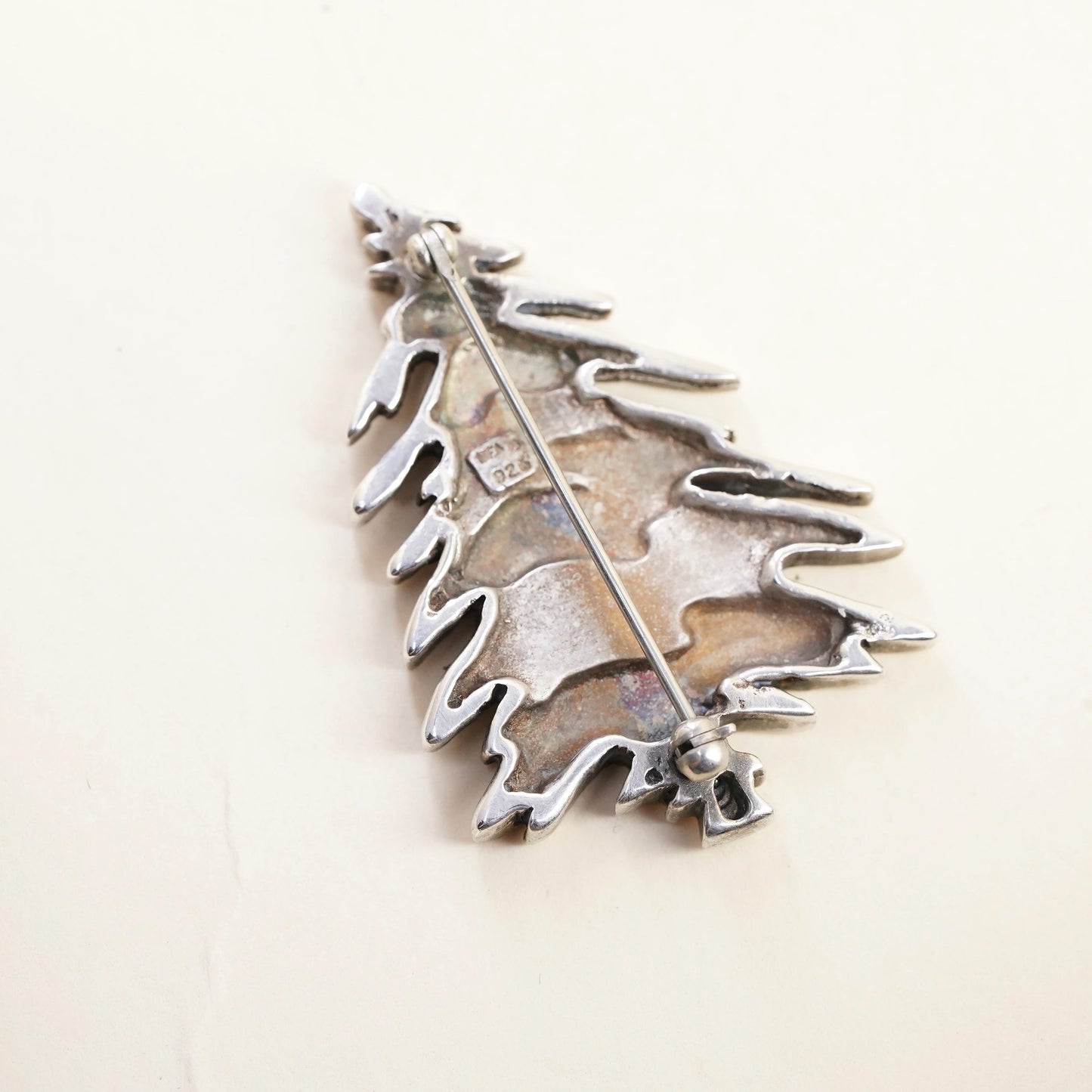 Vintage Sterling Silver Boston MFA Museum of Fine Art Christmas Tree Brooch
