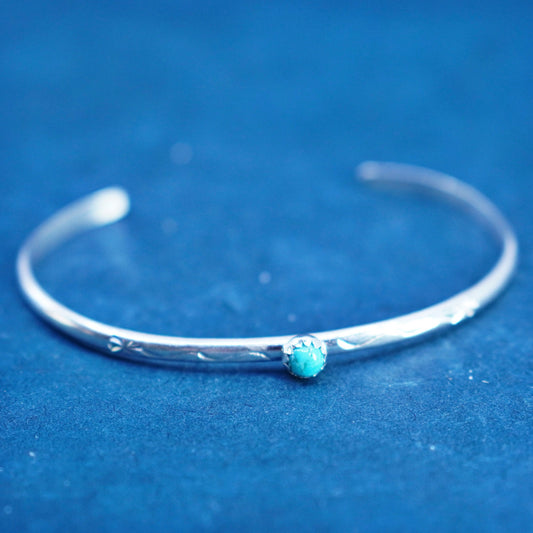 5.75”, Native American H.T. Heber Tsosie Sterling silver bracelet, 925 cuff