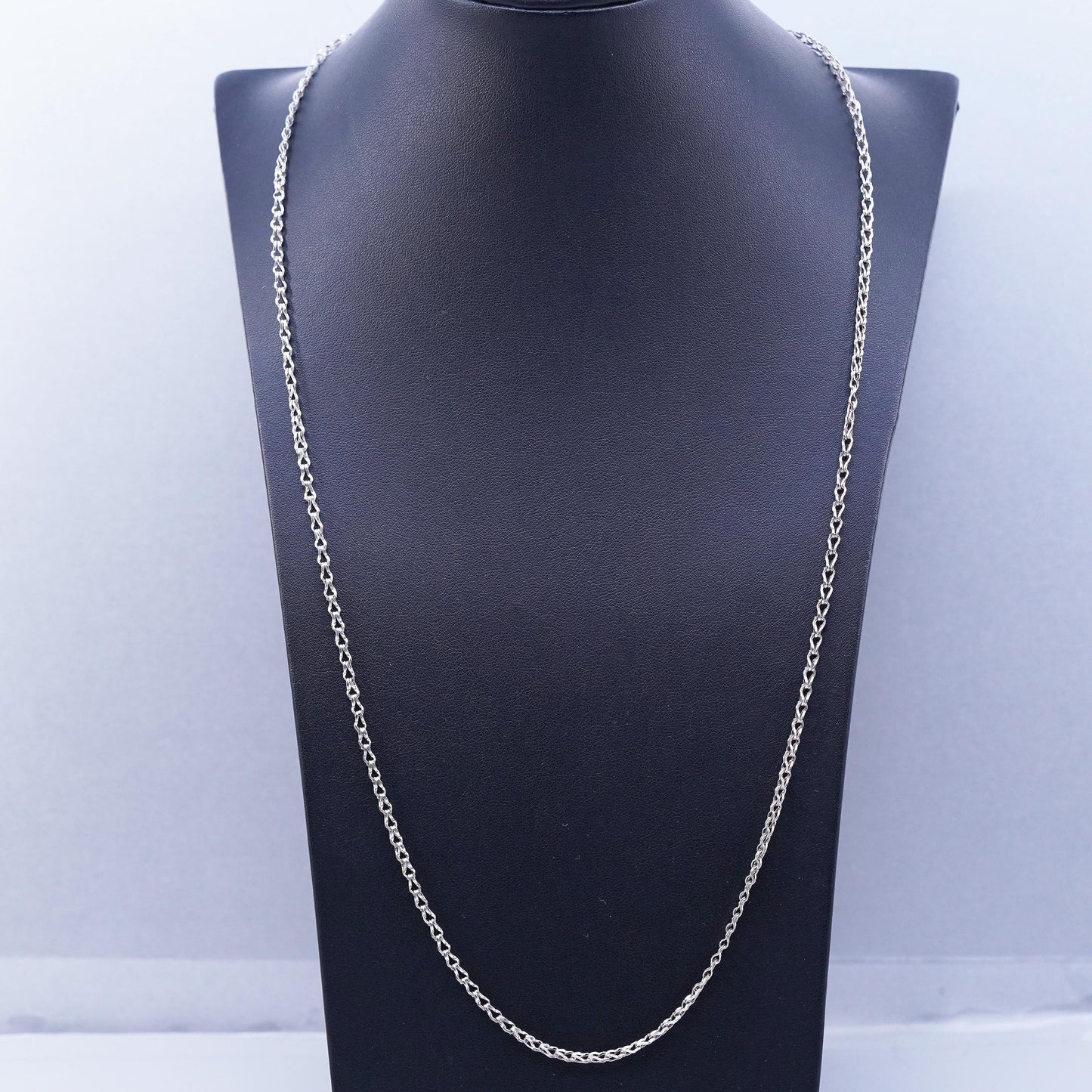 26” 3mm, vintage Sterling 925 silver curb chain necklace