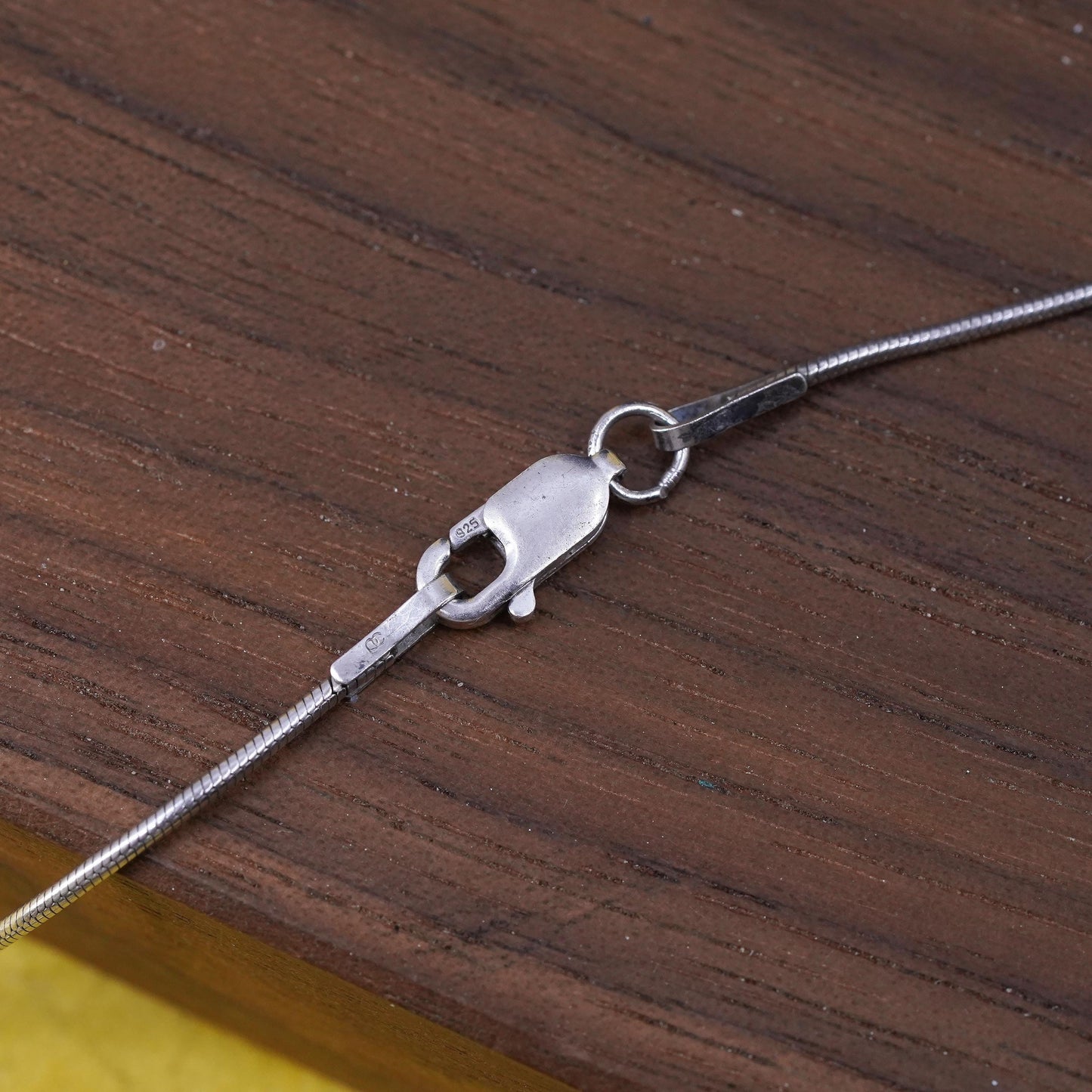 18” Vintage 14K flower Sterling silver pendant, 925 snake chain necklace beads