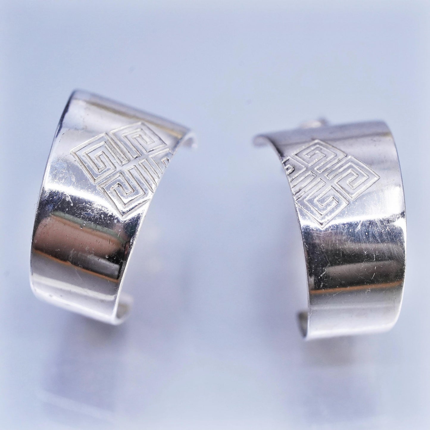 1", Vintage Givenchy 925 Sterling Silver Hoop Earrings, 925 Studs huggie studs