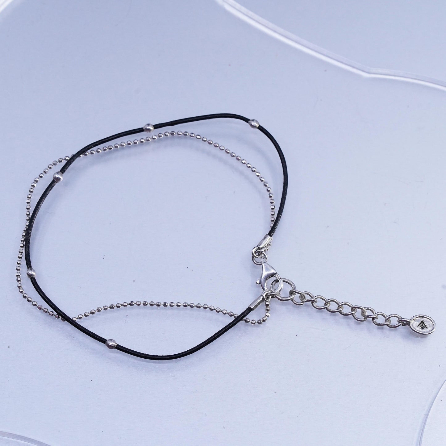 7+1.5”, Silpada “Double the Fun” Leather Sterling double strands Bracelet B2700
